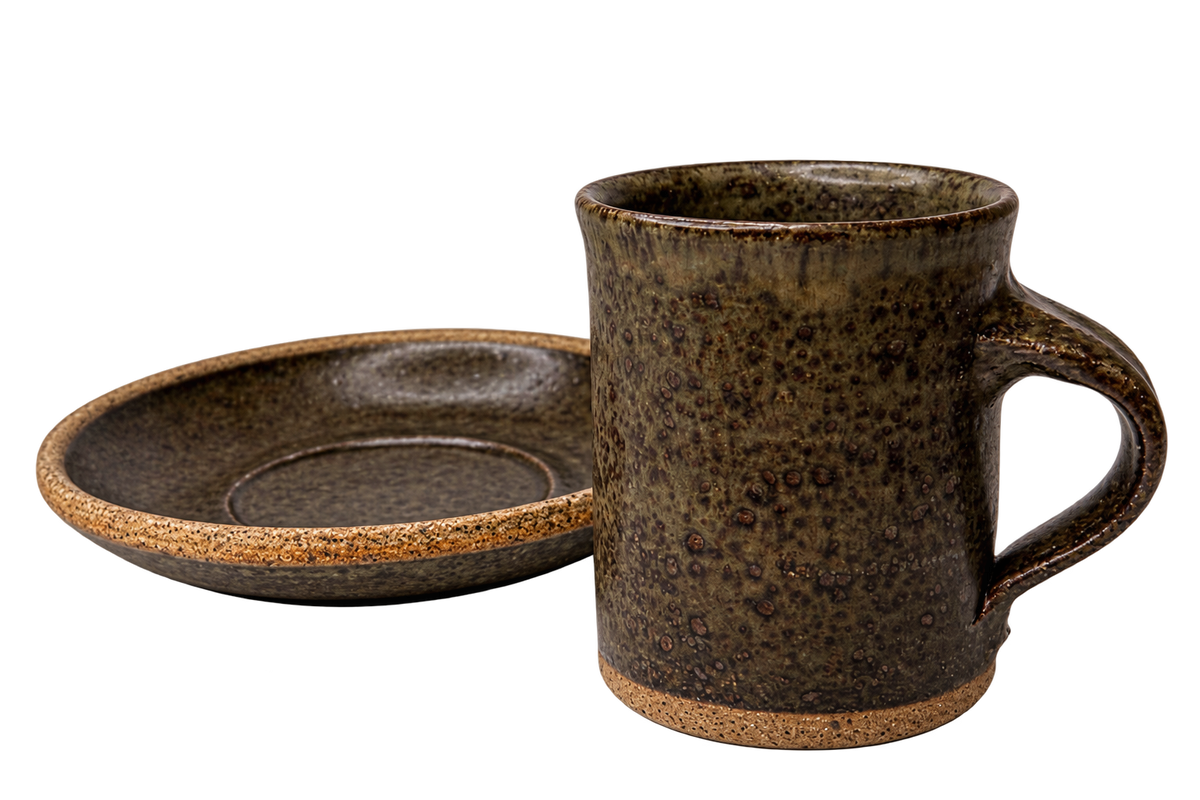 Hancrafted Stoneware Mug & Plate Set