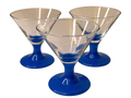 Cobalt Blue Stem Cocktail Glasses – Set of 3.