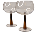 Vintage Amber Stem Balloon Goblets – Set of 2