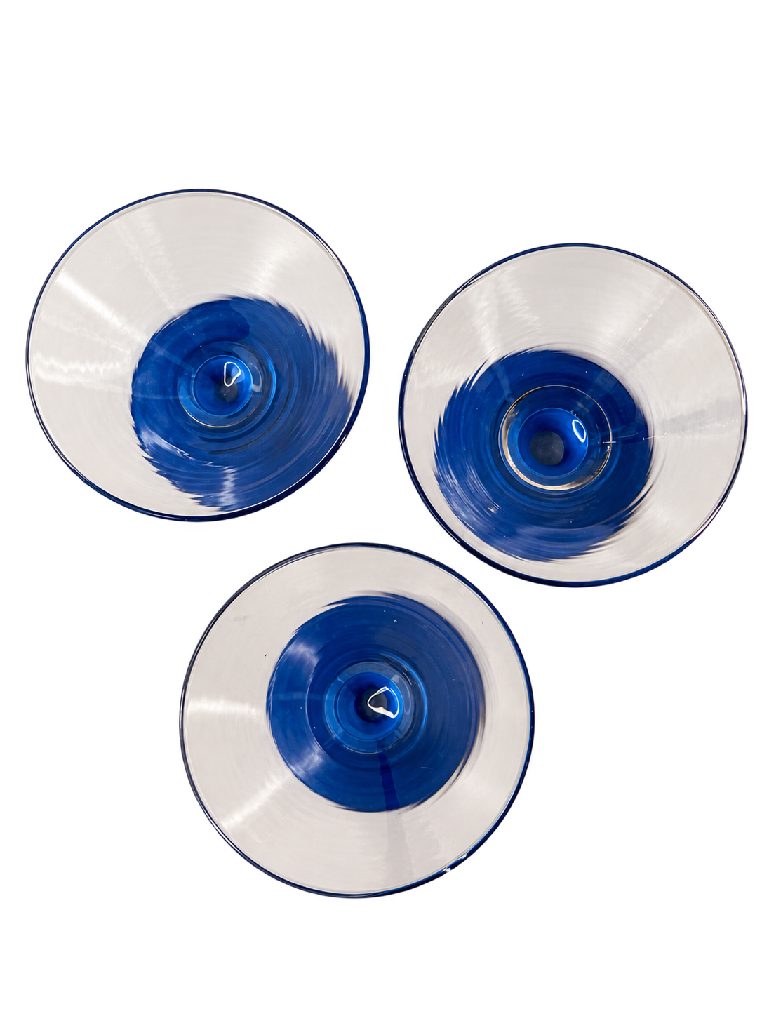 Cobalt Blue Stem Cocktail Glasses – Set of 3.
