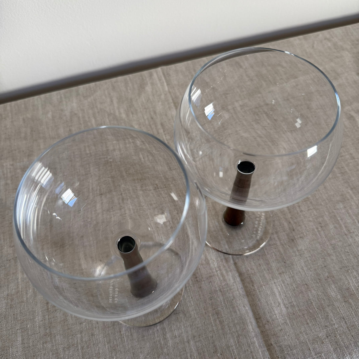 Vintage Amber Stem Balloon Goblets – Set of 2