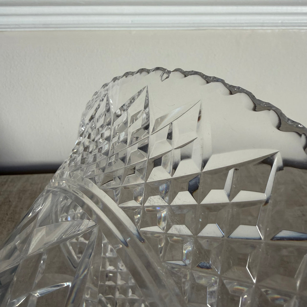 Vintage Diamond-Cut Crystal Centrepiece Bowl