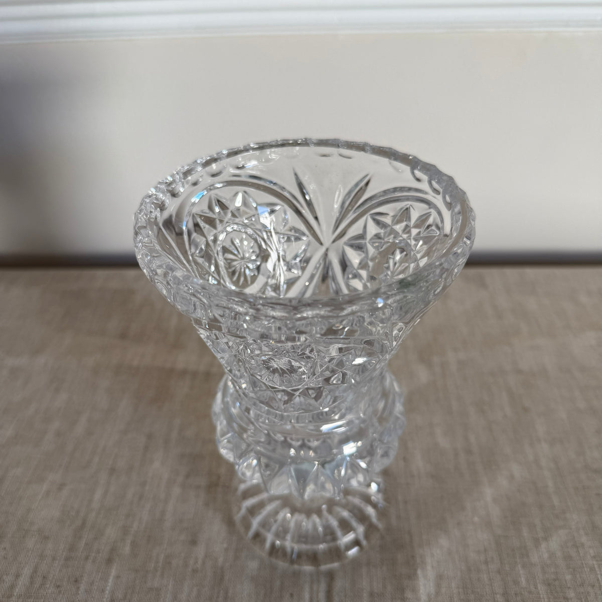 Vintage Cut Crystal Pedestal Vase