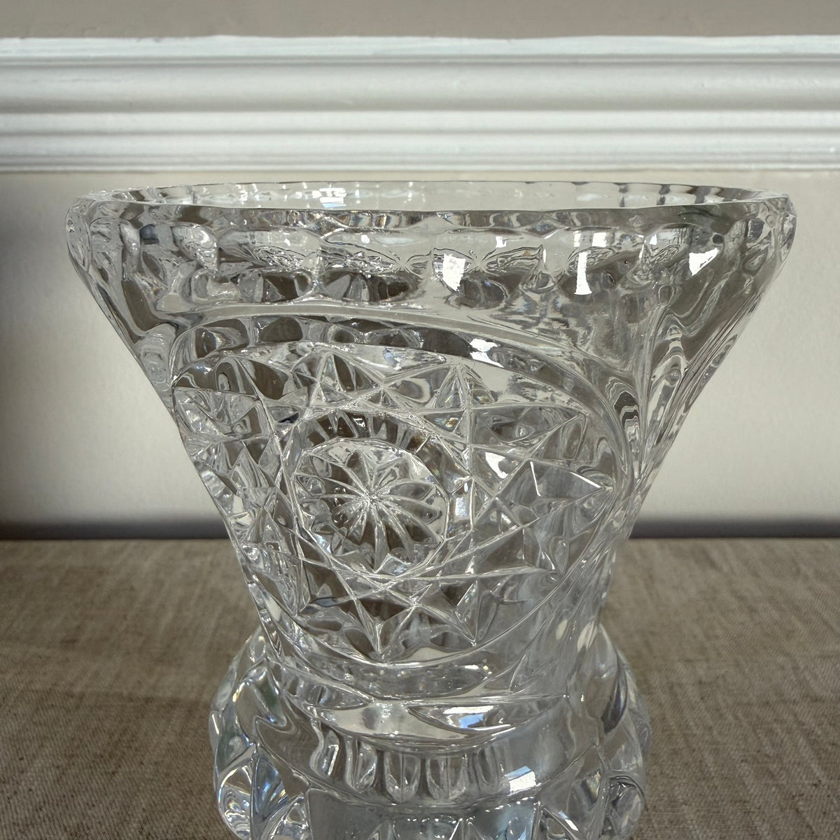 Vintage Cut Crystal Pedestal Vase