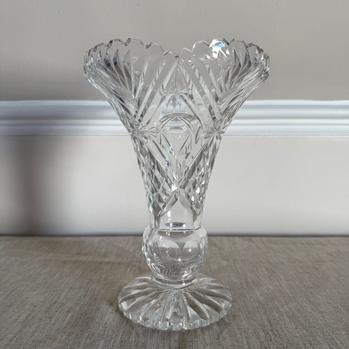 Vintage Cut Crystal Pedestal Bowl