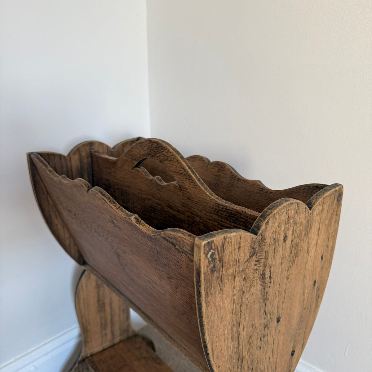 Vintage Wooden Magazine Rack