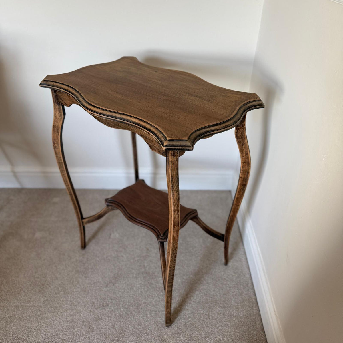 Vintage Rustic Wooden Console Table with Lower Shelf