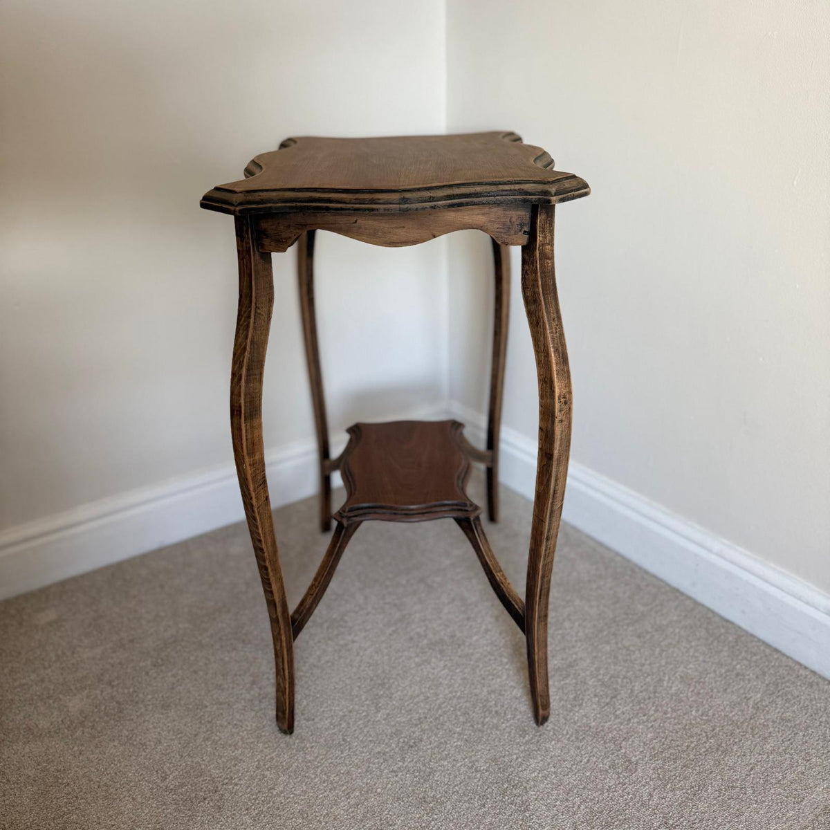 Vintage Rustic Wooden Console Table with Lower Shelf