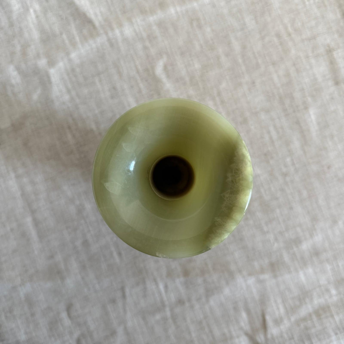 Vintage Jade Green Glass Pedestal Vase