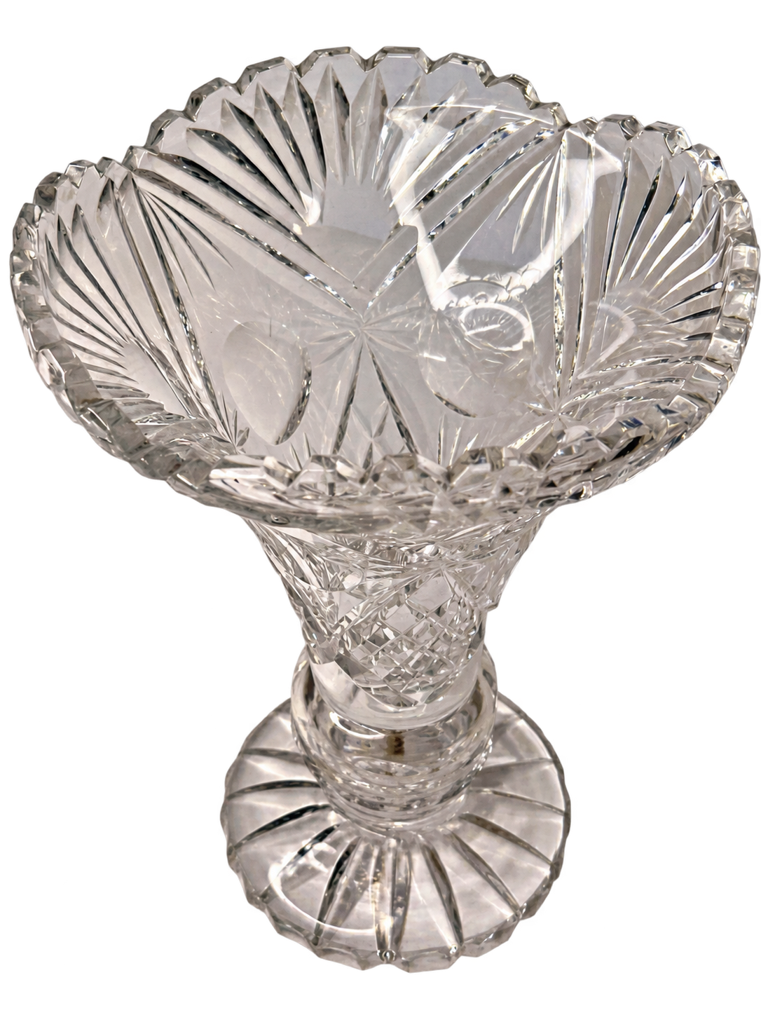 Vintage Cut Crystal Pedestal Bowl