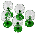 Emerald Green Stemmed Glasses - Set of 5