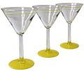Retro Yellow Footed Cocktail Glasses – Set of 3