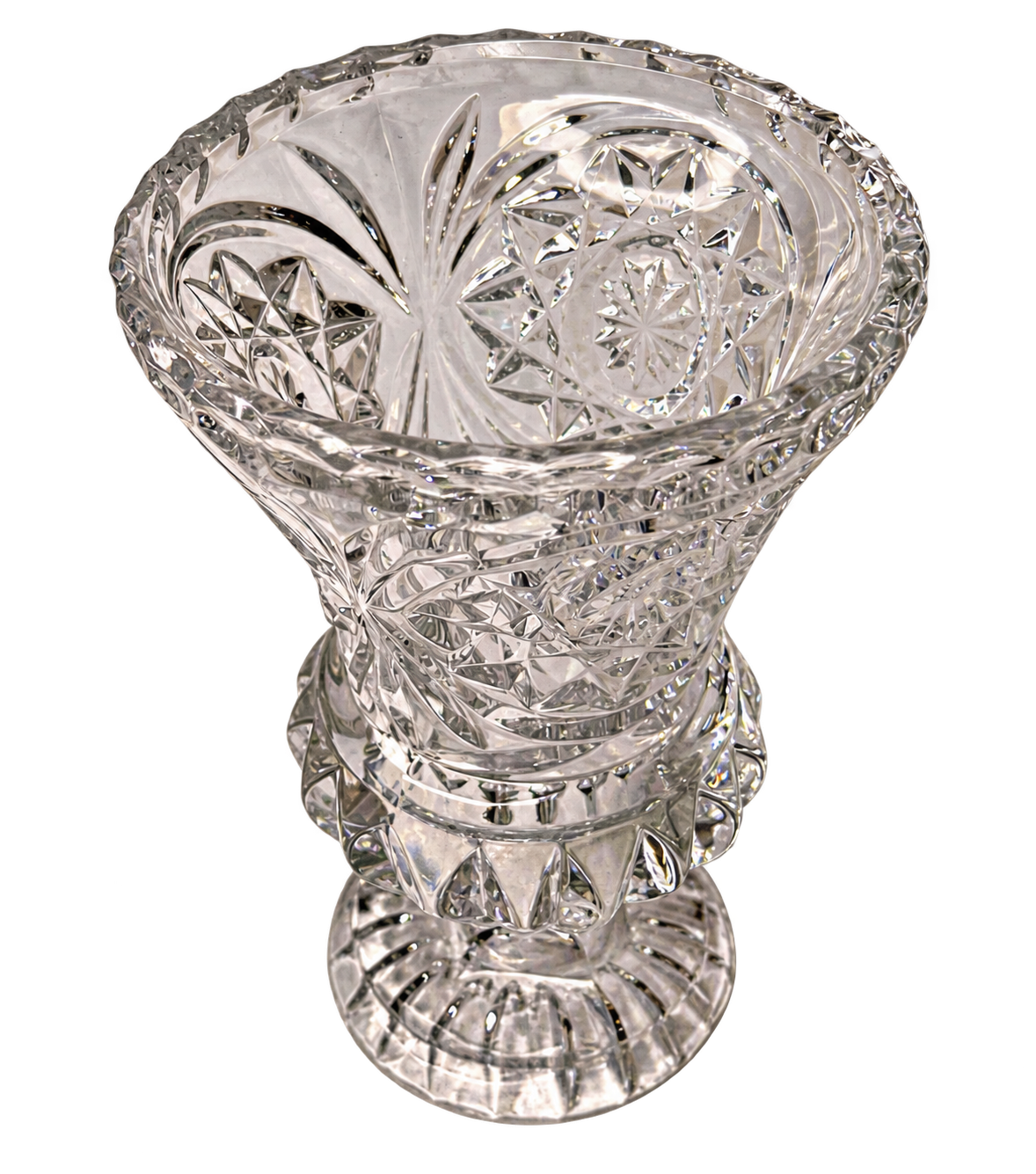 Vintage Cut Crystal Pedestal Vase