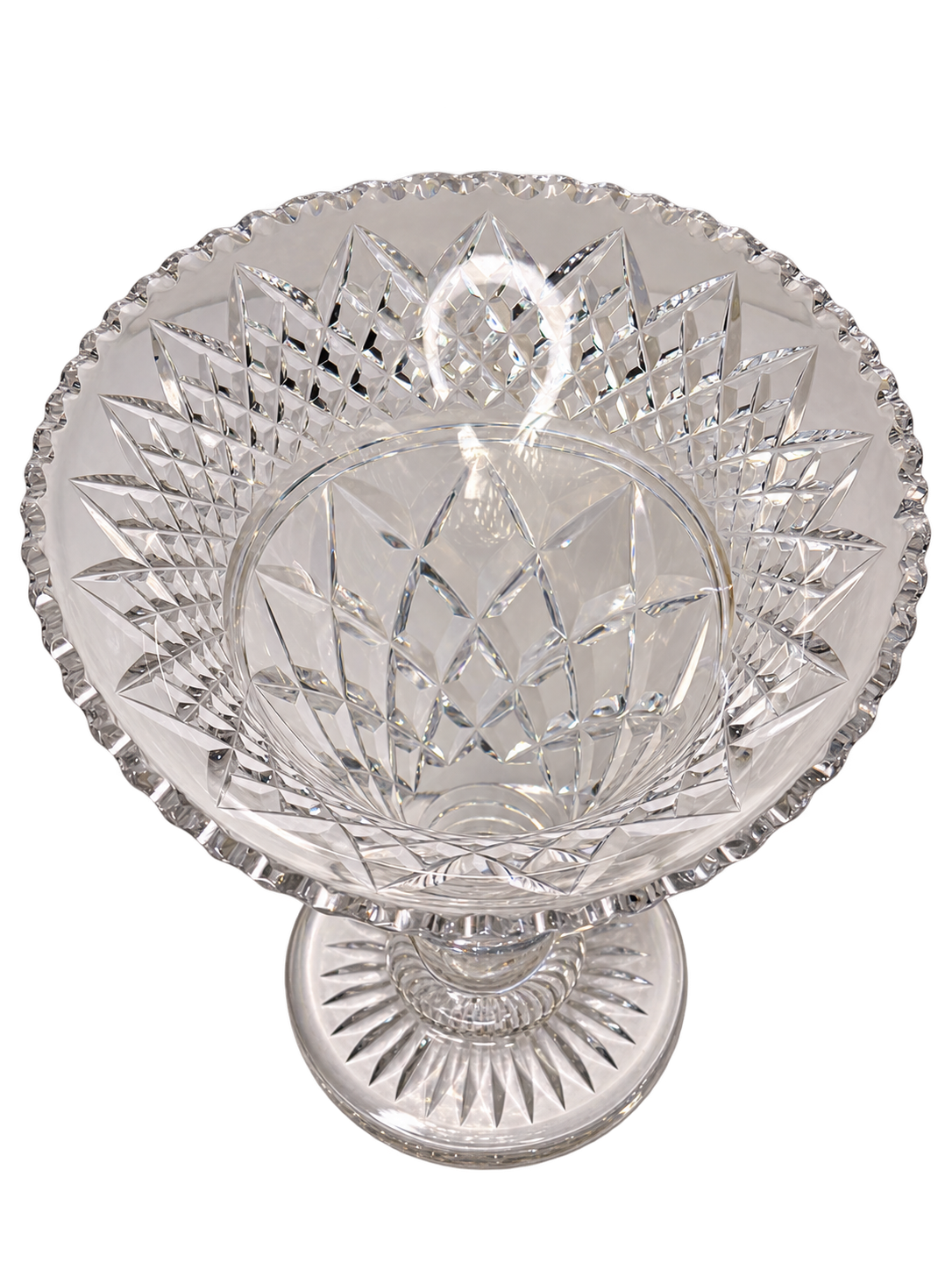 Vintage Diamond-Cut Crystal Centrepiece Bowl